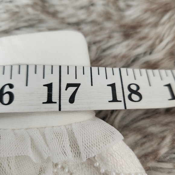 Free People Xandra Top in Ivory Strapless Beaded with Sequin Trim Women's Medium - Picture 12 of 13